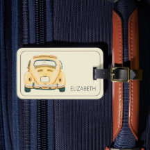 Yellow Classic Vintage Buggy Bug Car Personalised