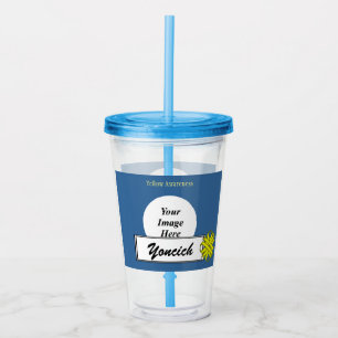 Yellow Clover Ribbon by Kenneth Yoncich Acrylic Tumbler