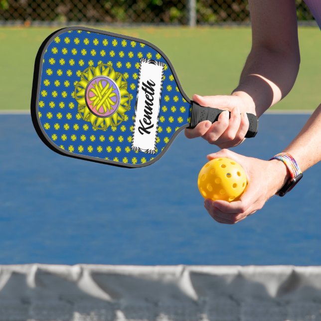 Yellow Clover Ribbon by Kenneth Yoncich Pickleball Paddle (Insitu)