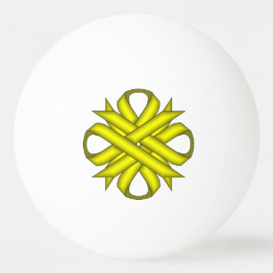 Yellow Clover Ribbon by Kenneth Yoncich Ping Pong Ball