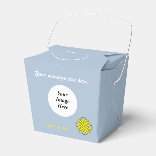 Yellow Clover Ribbon Template by Kenneth Yoncich Favour Box (Front Side)