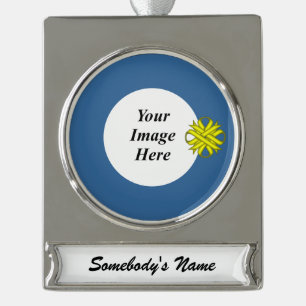 Yellow Clover Ribbon Template by Kenneth Yoncich Silver Plated Banner Ornament