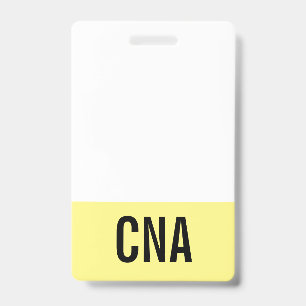 Yellow CNA Badge Double-Sided ID Badge