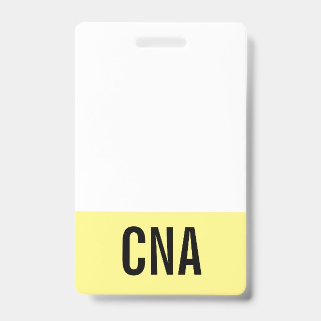 Yellow CNA Badge Double-Sided ID Badge (Front)