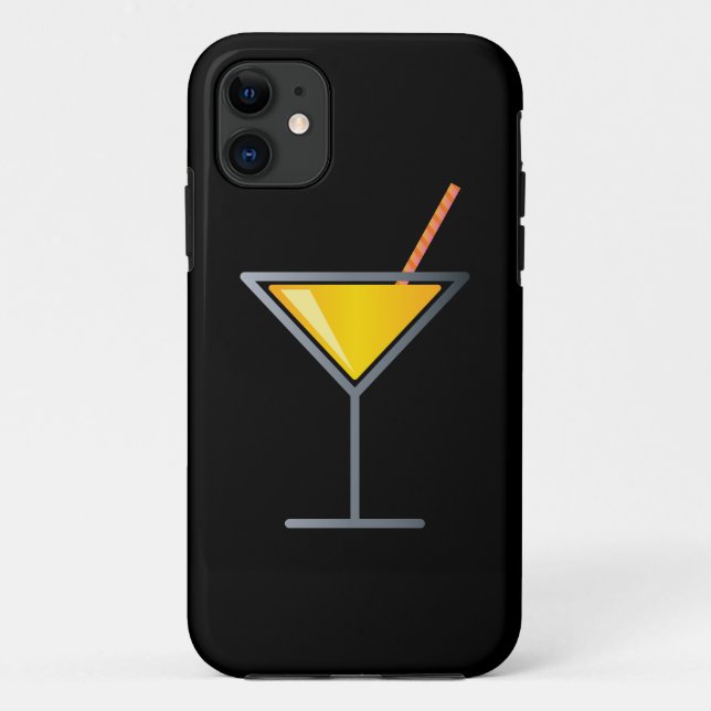 Yellow Cocktail Martini Glass Case-Mate iPhone Case (Back)