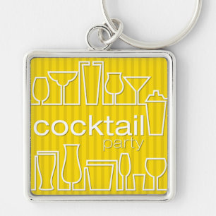 Yellow cocktail party key ring