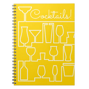 Yellow cocktail party spiral notebook