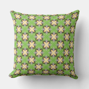 Yellow Colour Four Petal Flowers Cushion