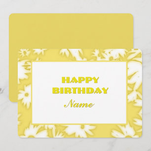 Yellow Colour Me Daisies Birthday Card