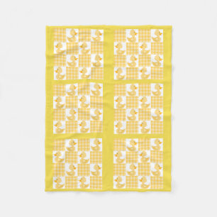 Yellow Colour Quilt Duckies Design Fleece Blanket