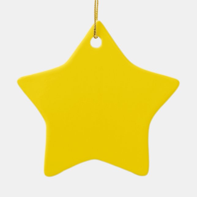 Yellow Colour Star Ceramic Tree Decoration (Front)
