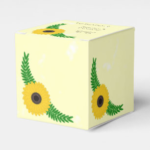 Yellow Coloured Sunflower Design Wedding Favour Box