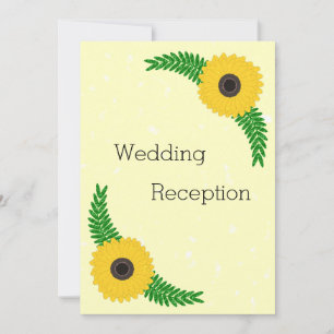 Yellow Coloured Sunflower Design Wedding Reception Invitation