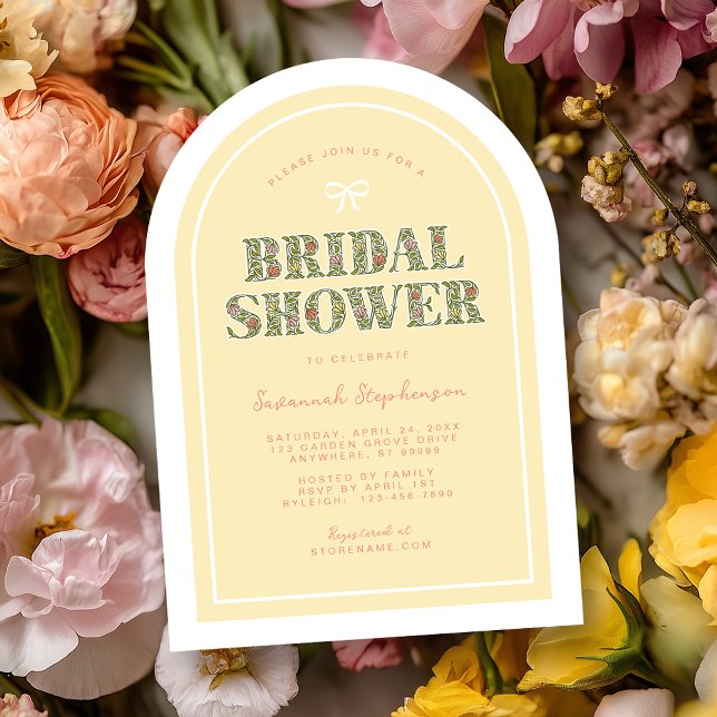 Yellow Colourful Floral Bridal Shower Invitation (Creator Uploaded)