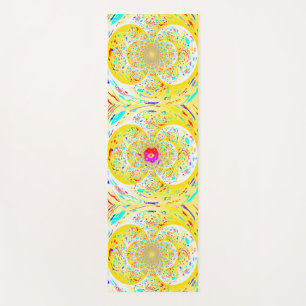 Yellow Colourful Spiral Yoga Mat