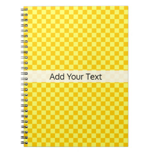 Yellow Combination Chequerboard by ShirleyTaylor Spiral Notebook
