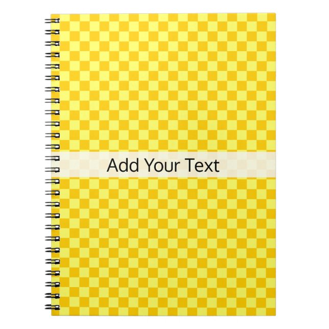 Yellow Combination Chequerboard by ShirleyTaylor Spiral Notebook (Front)