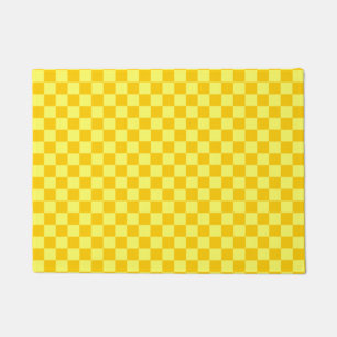 Yellow Combination Classic Chequerboard Doormat
