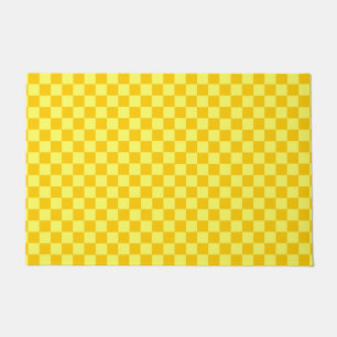 Yellow Combination Classic Chequerboard Doormat