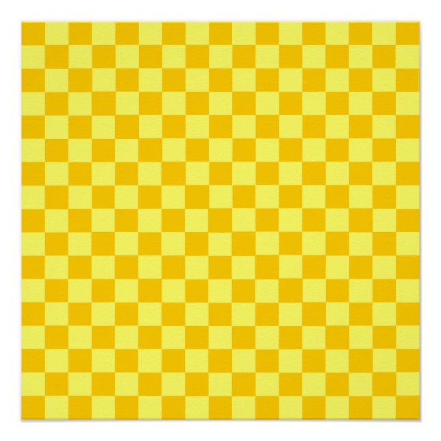 Yellow Combination Classic Chequerboard Poster (Front)