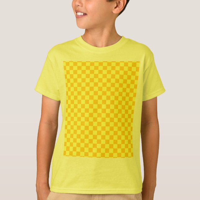 Yellow Combination Classic Chequerboard T-Shirt (Front)