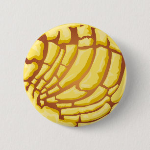 Yellow Concha Pan Dulce Mexican Bread Graphic 6 Cm Round Badge