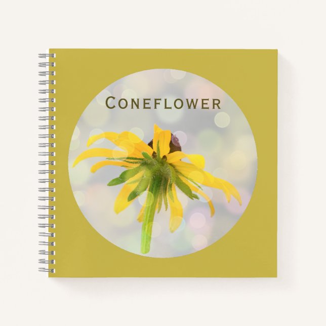 Yellow Coneflower on Old Gold Notebook (Front)