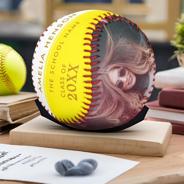 Yellow Congratulations Grad Graduation 2 Photo Softball (Creator Uploaded)