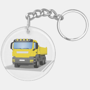 yellow construction sites HGV Key Ring