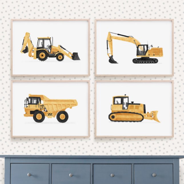 Yellow Construction Vehicles Boys Room (Creator Uploaded)