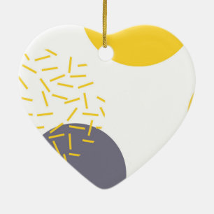Yellow, cool, modern, trendy geometric art ceramic tree decoration