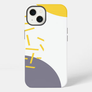 Yellow, cool, modern, trendy geometric art iPhone 13 case