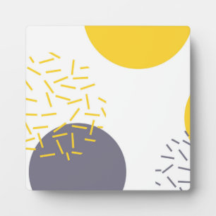 Yellow, cool, modern, trendy geometric art plaque