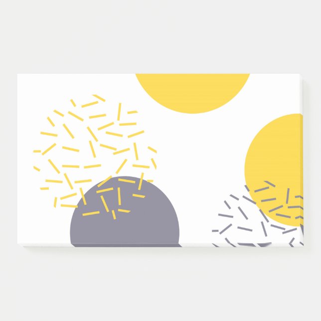 Yellow, cool, modern, trendy geometric art post-it notes (Front)