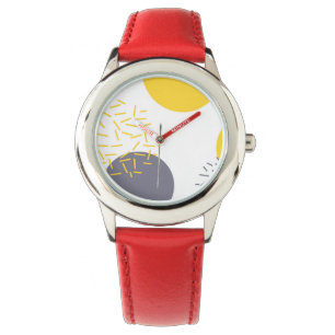 Yellow, cool, modern, trendy geometric art watch