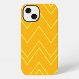 Yellow, cool, trendy, modern, urban zigzag pattern iPhone 13 case
