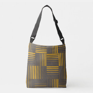 Yellow, cool, unique, trendy, modern lines crossbody bag