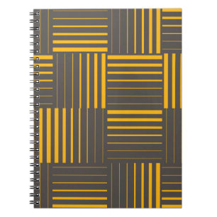 Yellow, cool, unique, trendy, modern lines notebook