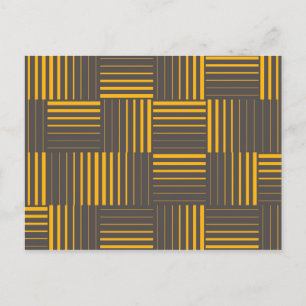 Yellow, cool, unique, trendy, modern lines postcard