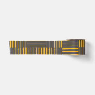 Yellow, cool, unique, trendy, modern lines satin ribbon