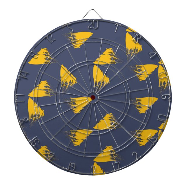 Yellow, cool, unique, trendy triangles dartboard (Front)