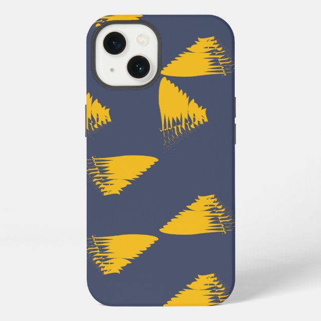 Yellow, cool, unique, trendy triangles iPhone case (Back)