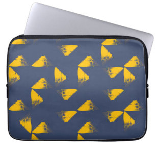 Yellow, cool, unique, trendy triangles laptop sleeve
