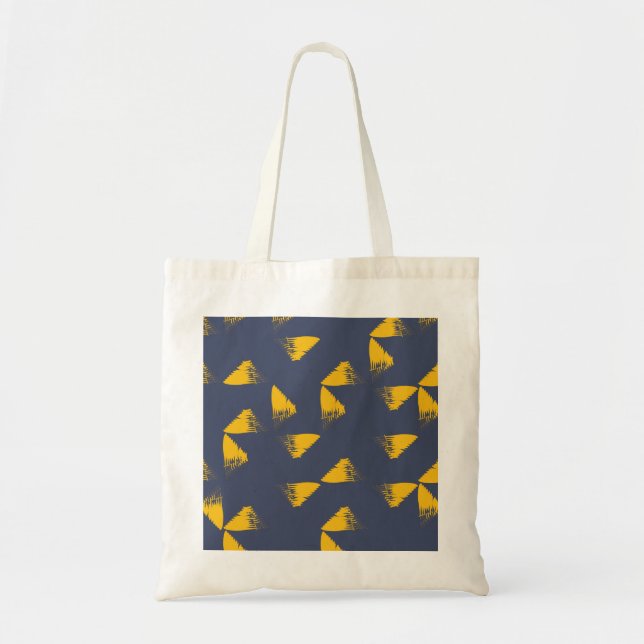 Yellow, cool, unique, trendy triangles tote bag (Front)
