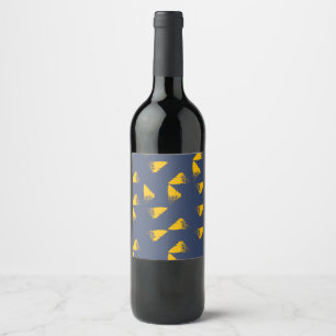Yellow, cool, unique, trendy triangles wine label