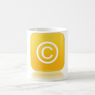 Yellow Copyright Symbol Icon Coffee Mug