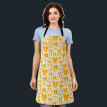 Yellow Coquette Bows Hearts Girly Apron<br><div class="desc">Whimsical and coquette apron featuring hand drawn illustration of yellow bows and hearts.</div>