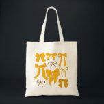 Yellow Coquette Girly Bows Tote Bag<br><div class="desc">Coquette and girly tote bag featuring hand drawn illustration of yellow bows.</div>