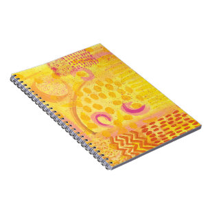Yellow Coral Abstract Painting Notebook