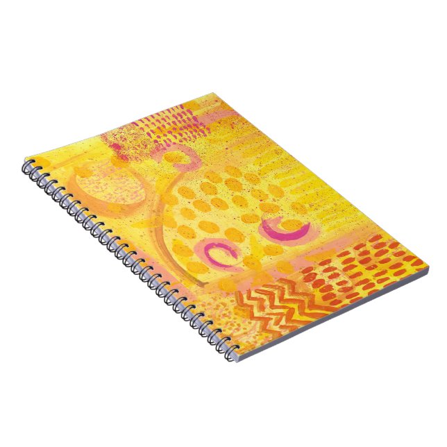 Yellow Coral Abstract Painting Notebook (Right Side)